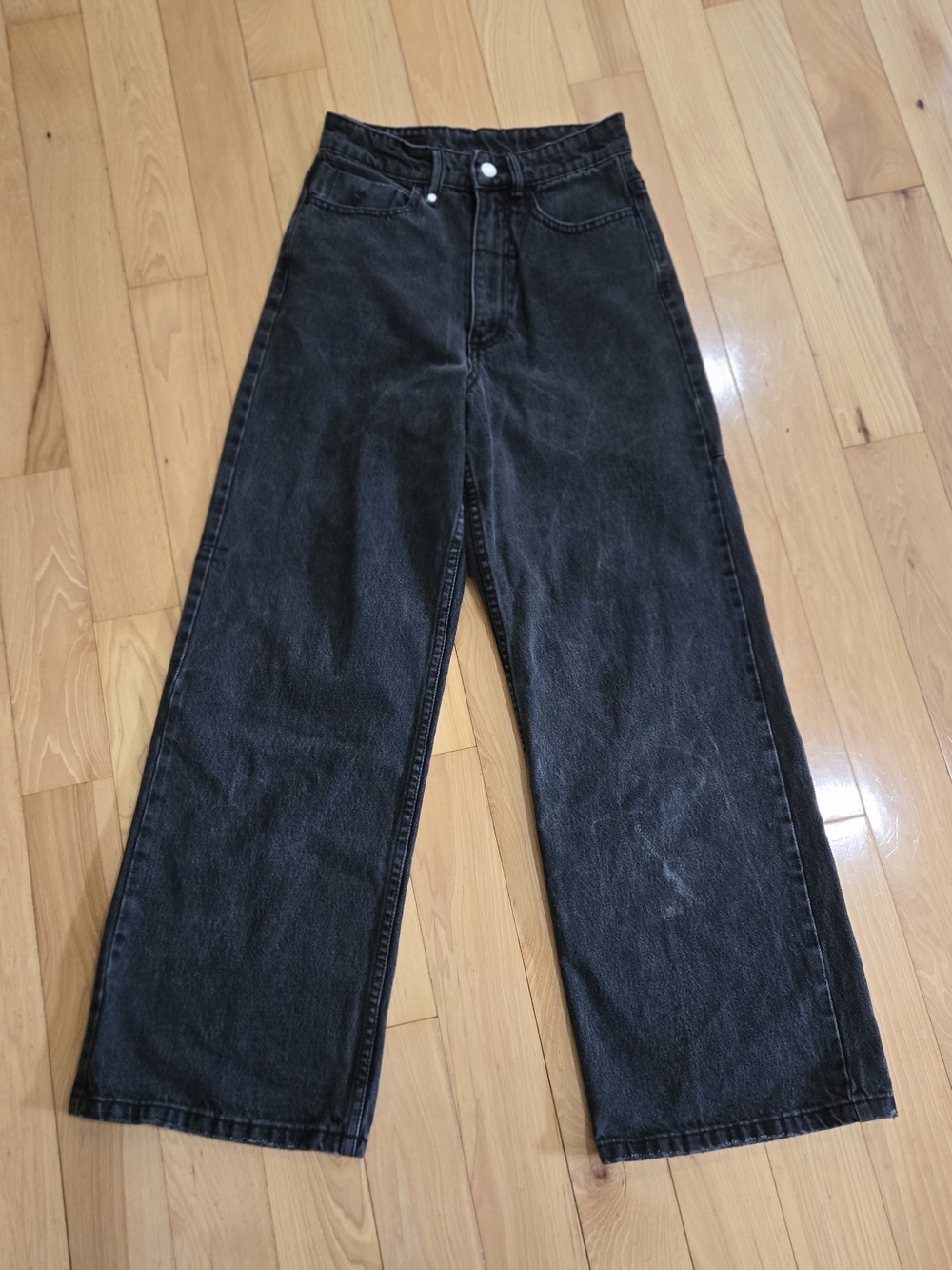Thrills Co. Aged Black Wide Leg Jeans In Holly Cut